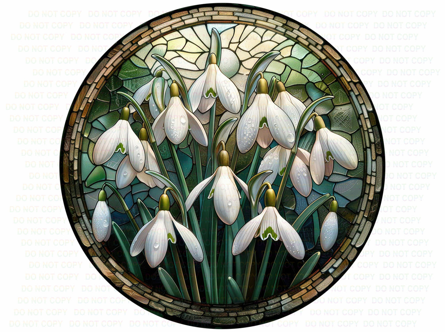 Imitation Stained glass snowdrops sign, Faux Stained Glass snowdrops sign, spring flowers, Welcome wreath, snowdrops wreath sign