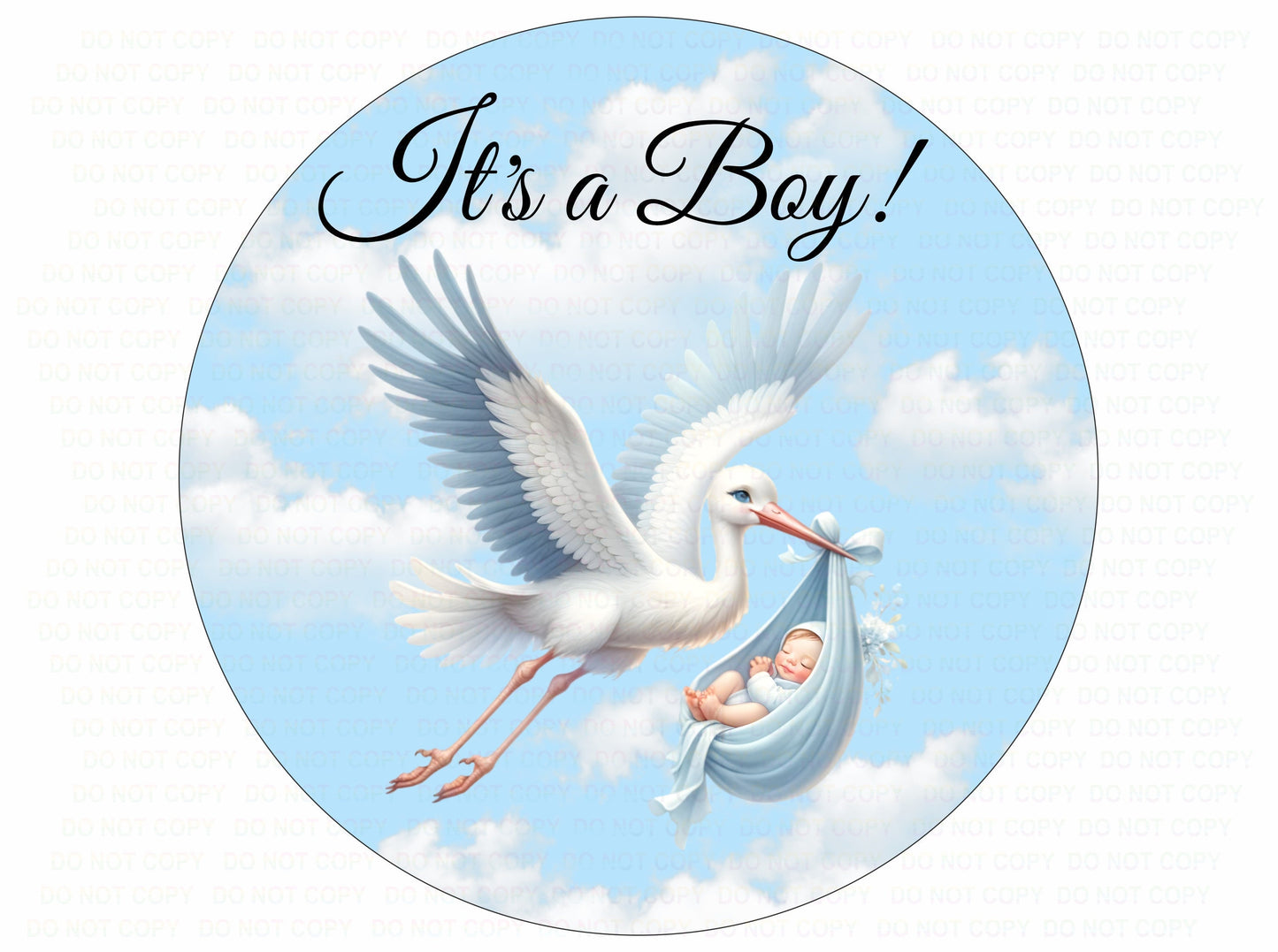 Baby boy wreath sign, baby boy shower, baby shower sign, welcome baby boy wreath sign, baby stork, its a boy