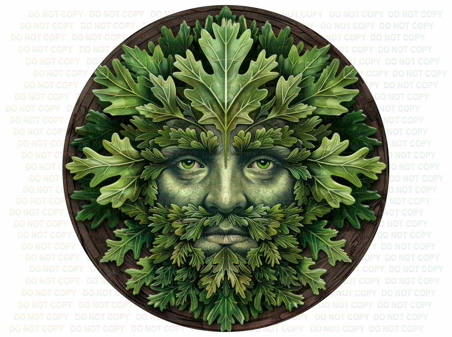 Green Man flat Metal Sign, Nature Lover's Wall Art Décor, Garden Guardian - Outdoor Indoor Home Decoration