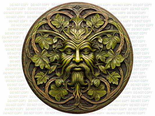 Green Man flat Metal Sign, Nature Lover's Wall Art Décor, Garden Guardian, bronze garden sign, celtic plaque, FLAT SIGN