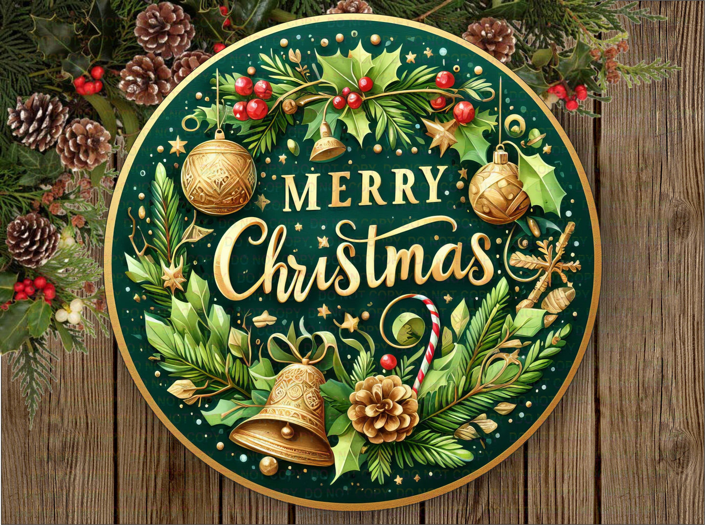 Merry Christmas wreath sign