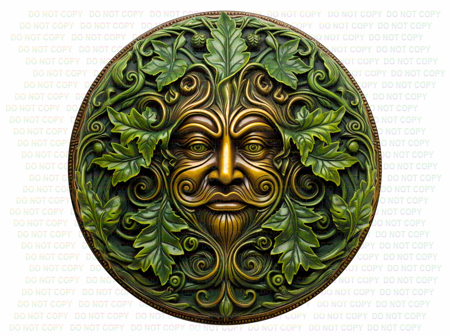 Green Man Metal Sign, Nature Lover's Wall Art Décor, Garden Guardian, bronze garden sign