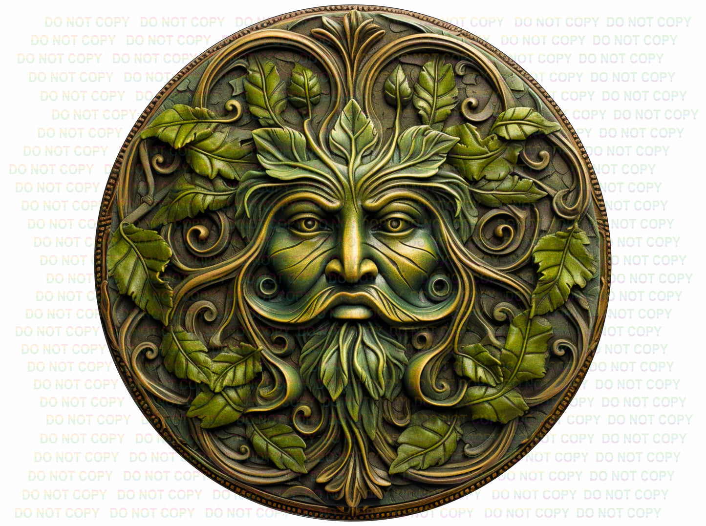 Green Man flat Metal Sign, Nature Lover's Wall Art Décor, Garden Guardian, bronze garden sign, FLAT SIGN