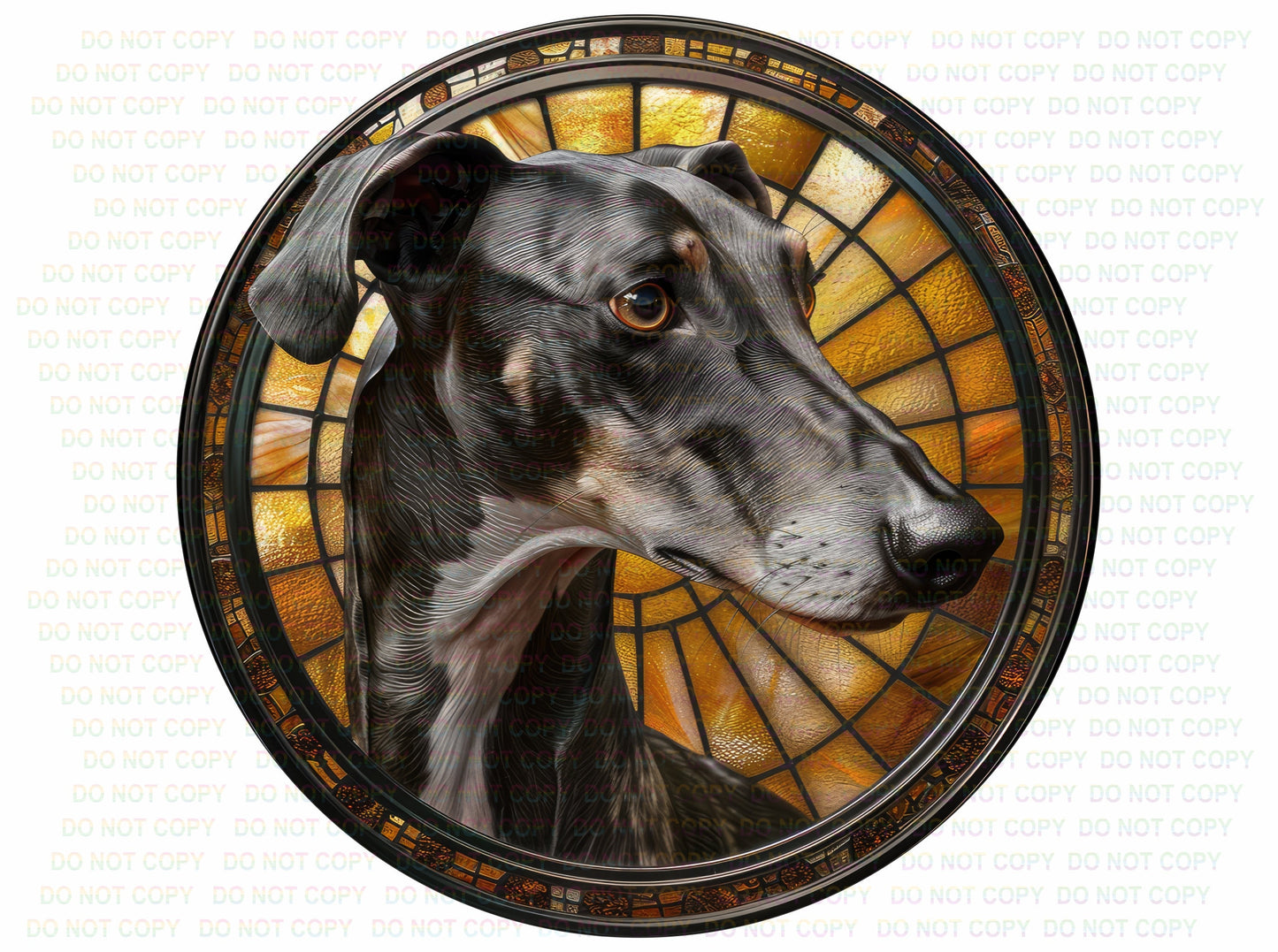 Greyhound sign, Dog wreath sign, Greyhound gift, Imitation stained glass dog sign, Pet Dog Memorial, Greyhound Plaque