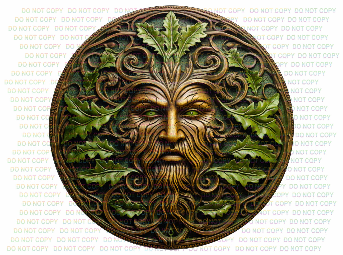 Green Man flat Metal Sign, Nature Lover's Wall Art Décor, Garden Guardian, bronze garden sign, FLAT SIGN