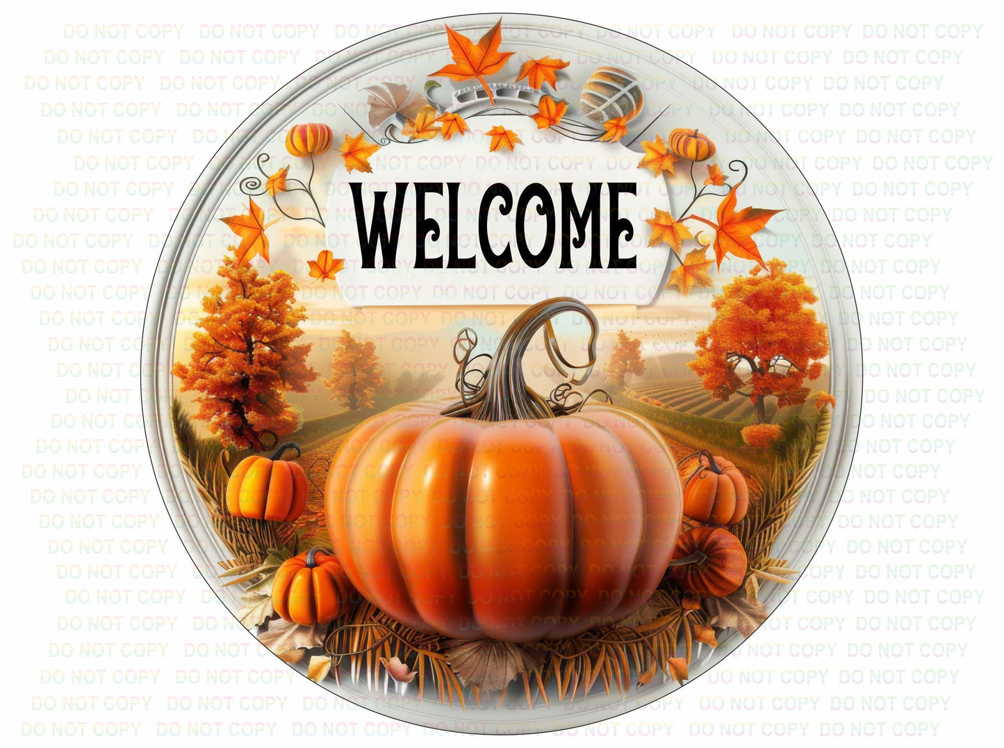 Welcome Autumn wreath sign, Pumpkin wreath sign UK, Autumn Pumpkin wreath sign