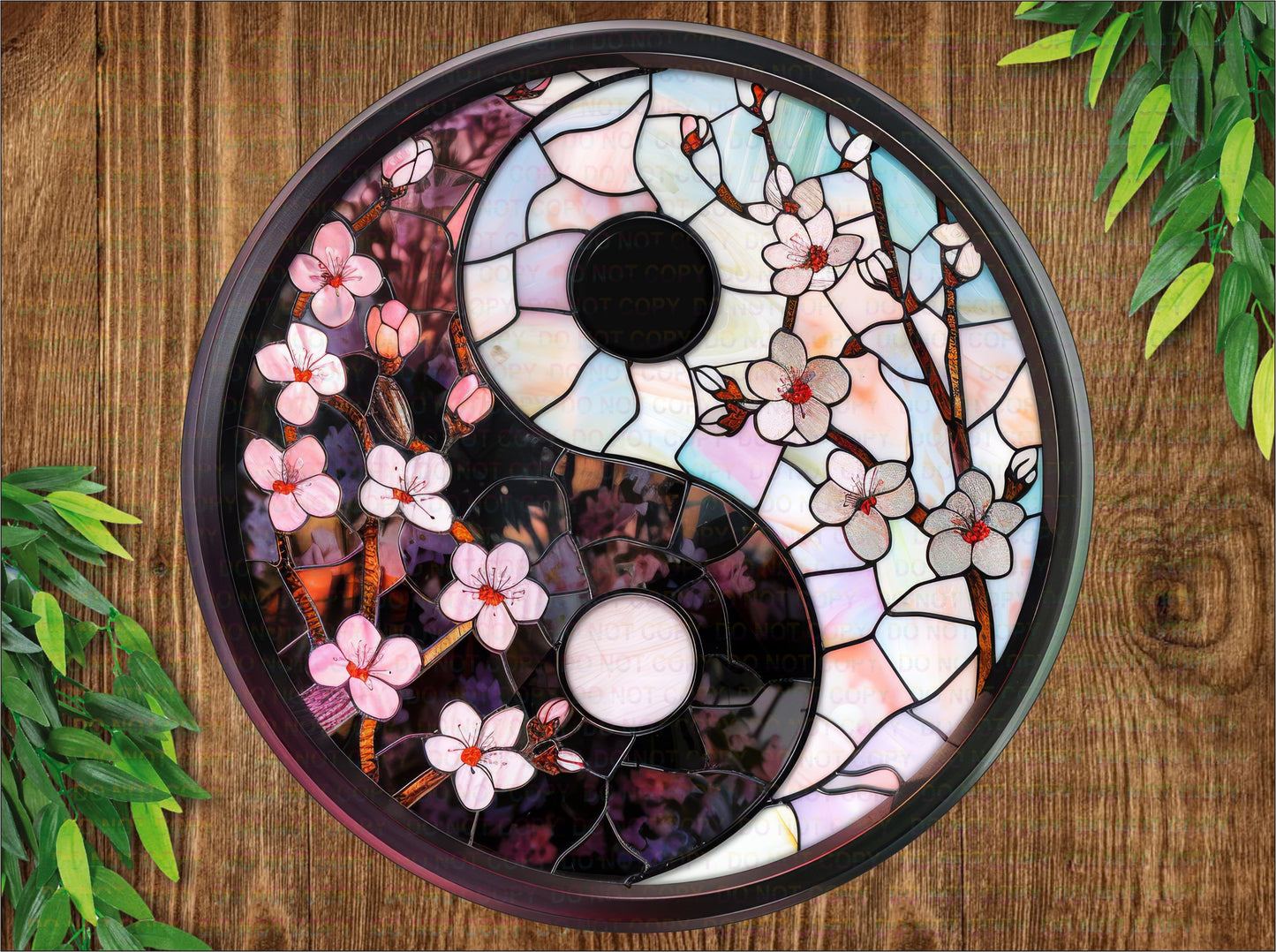 Yin Yang Floral Wall Sign, Japanese Inspired Wall Art, Zen Circle Sign, Spiritual Harmony Home Accent, Round Vibrant Meditation Artwork