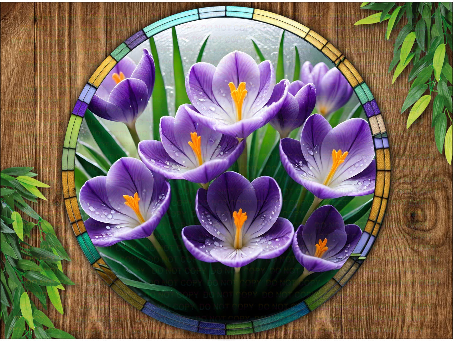 Crocus sign, Crocus wreath sign, spring flowers sign, gardeners gift, outdoor ornament, metal garden sign