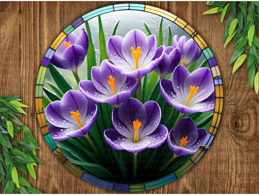 Crocus sign, Crocus wreath sign, spring flowers sign, gardeners gift, outdoor ornament, metal garden sign