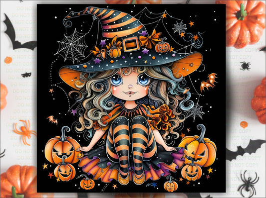 Witch Girl Halloween Sign, Cute Witch Décor, Halloween Wreath sign, Whimsical witch