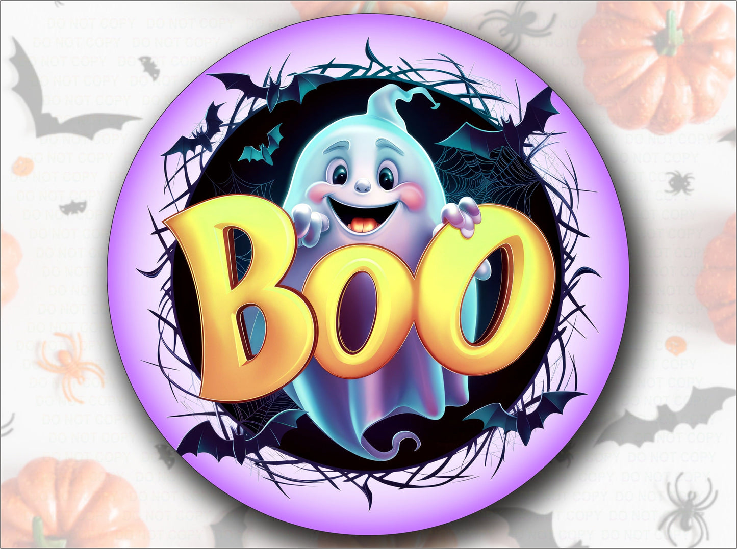 BOO ghosts sign, Halloween wreath sign, ghost sign, ghost wreath sign