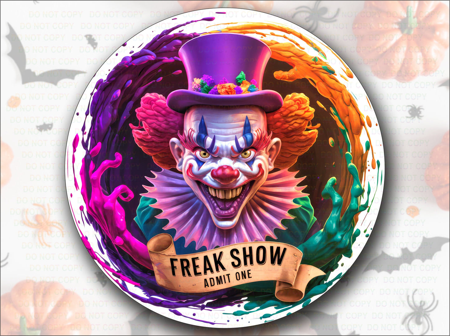 Clown sign, Freak Show Sign, creepy clown sign