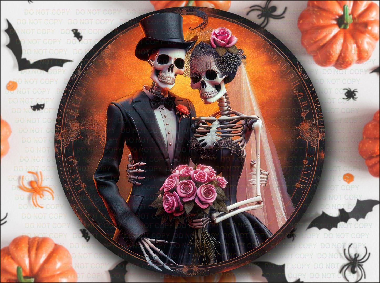 Skeleton Couple sign, Signs for Halloween Wreaths, skeleton wedding, halloween wreath sign, halloween decor