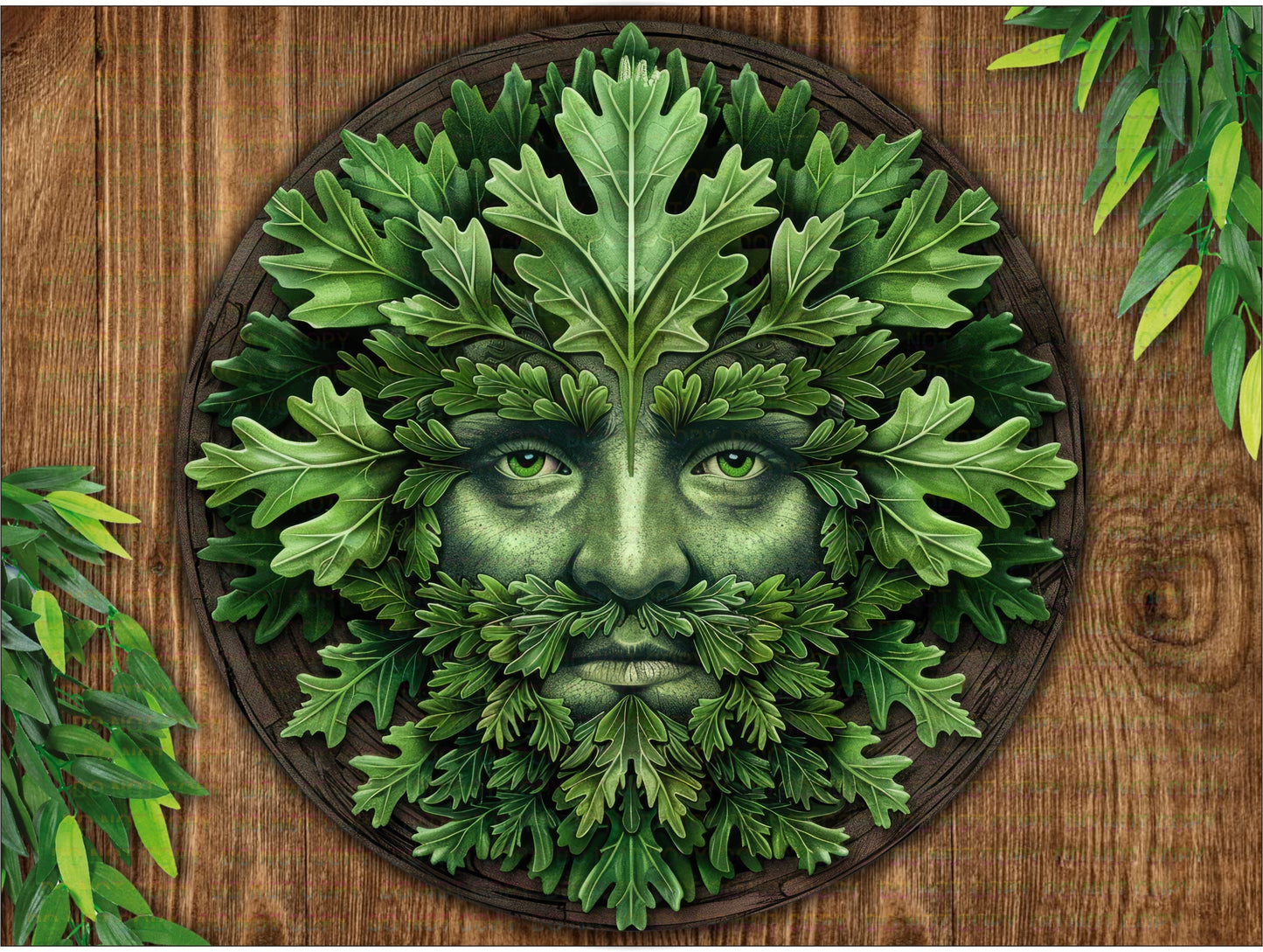 Green Man flat Metal Sign, Nature Lover's Wall Art Décor, Garden Guardian - Outdoor Indoor Home Decoration