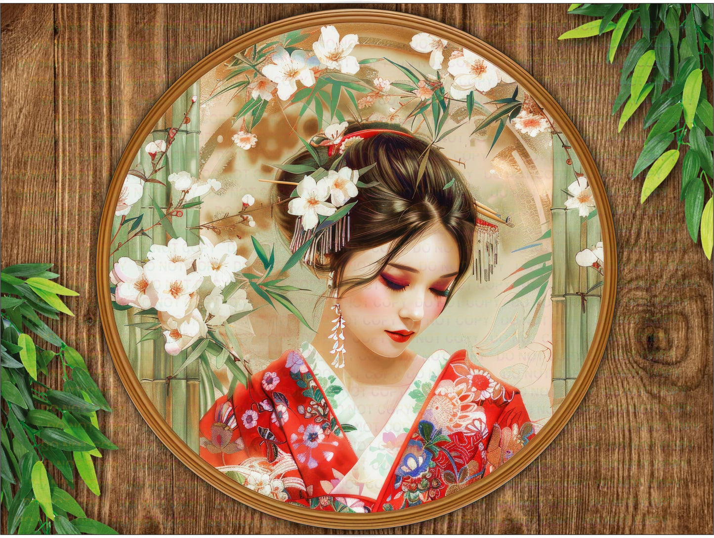 Traditional japanese girl sign,japanese wreath,kimono sign,japanese sign,garden plaque,pagoda,japanese garden art,japanese garden,geisha