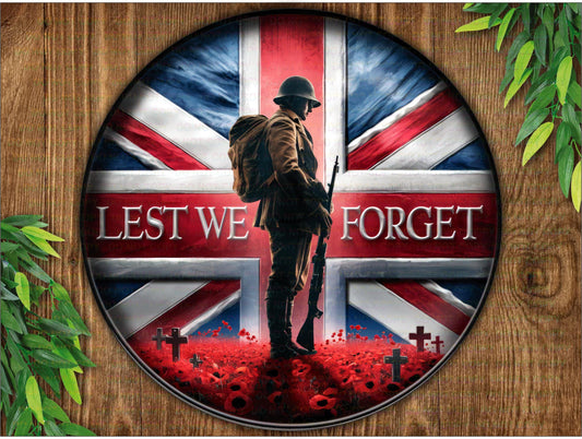 Lest We Forget remembrance wreath sign, Poppy Day sign, Round Remembrance wreath sign, poppy day wreath, poppy wreath