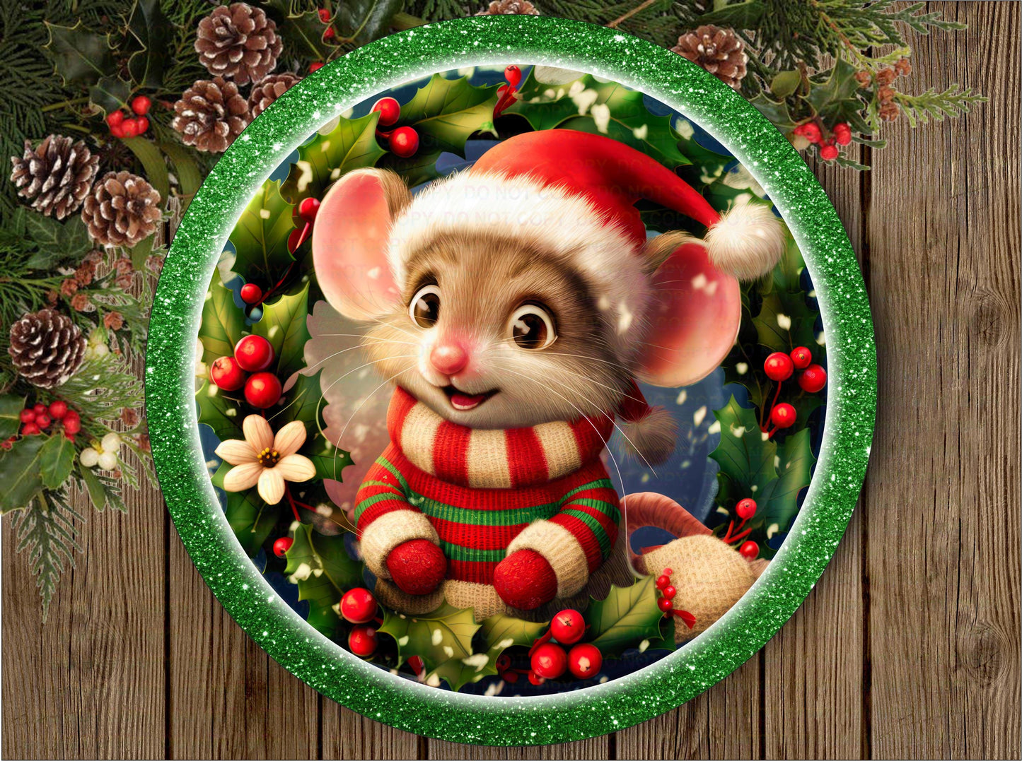 Adorable xmas mouse sign