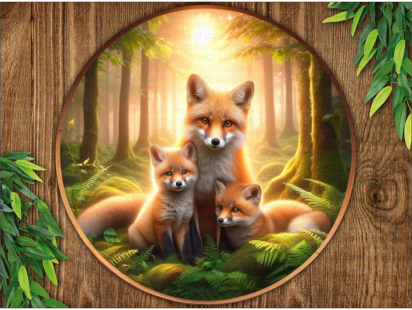 Fox and cubs sign, Fox sign, Fall wreath sign, autumn welcome sign, fox wreath sign, fox and cubs, fox family