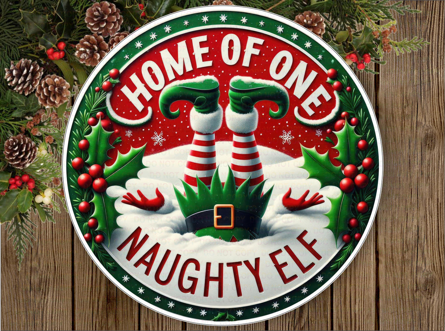 Naughty Elf wreath sign, Home of one naughty elf sign, xmas elf, xmas elf decor