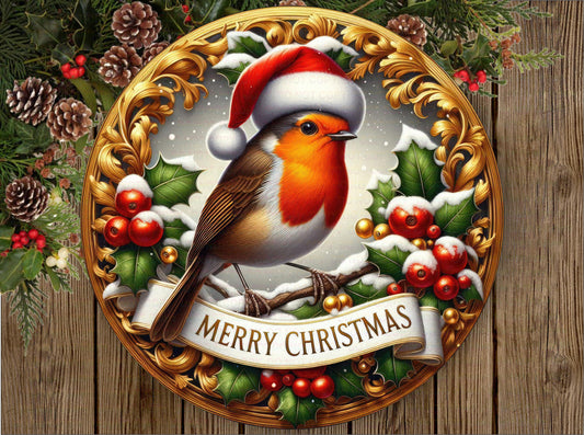 Robin xmas wreath sign, christmas robin sign, robin sign, robin wreath sign, xmas robin sign, xmas plaque