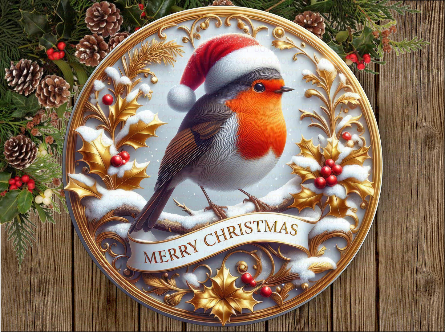 Robin xmas wreath sign, christmas robin sign, robin sign, robin wreath sign, xmas robin sign, xmas plaque