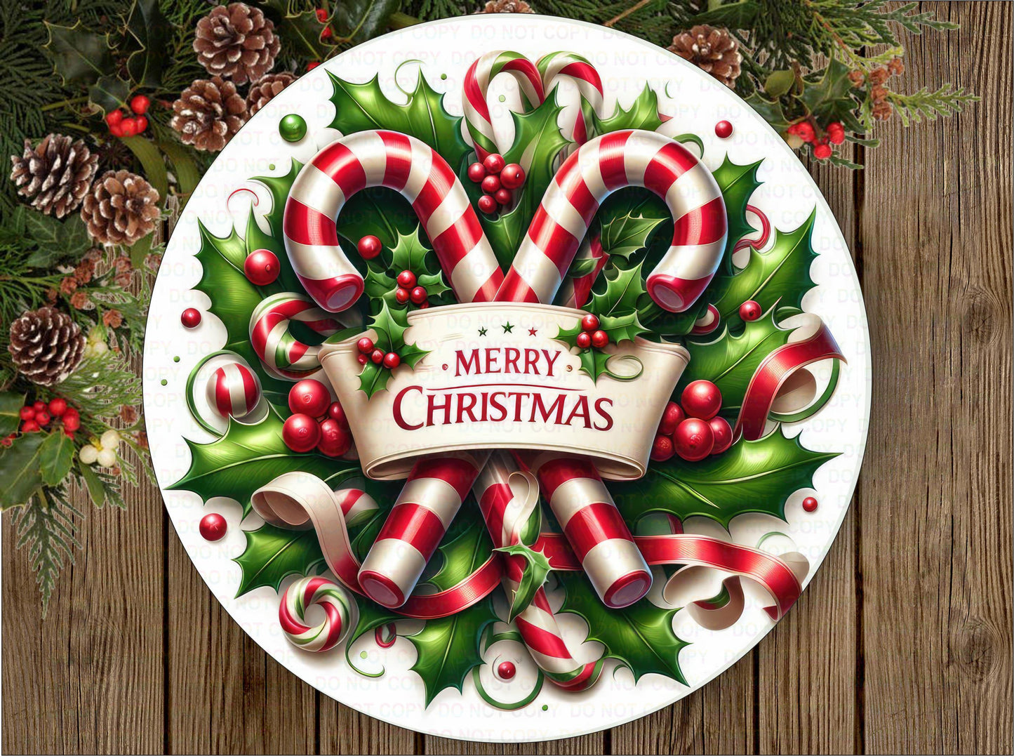 Merry Christmas wreath sign, Merry Xmas candy cane wreath sign, merry xmas wreath, xmas wreath sign, holly wreath sign