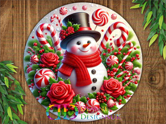 Snowman Candy sign, Snowman wreath sign, christmas snowman sign, merry xmas wreath, candy cane snowman, candy cane sign