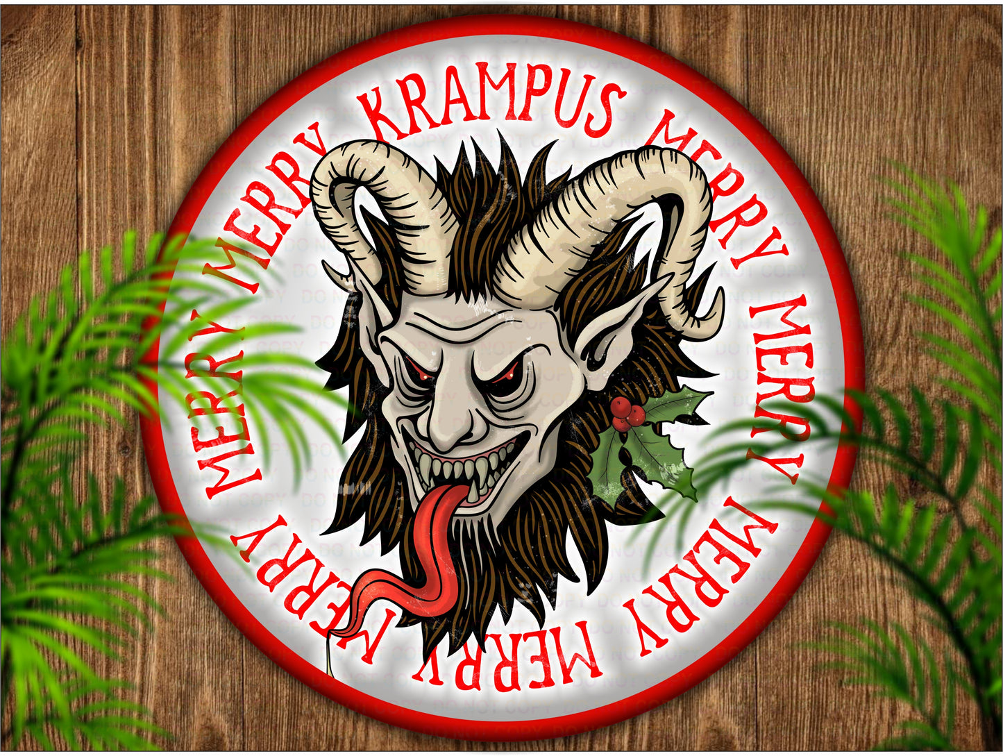 Krampus wreath sign