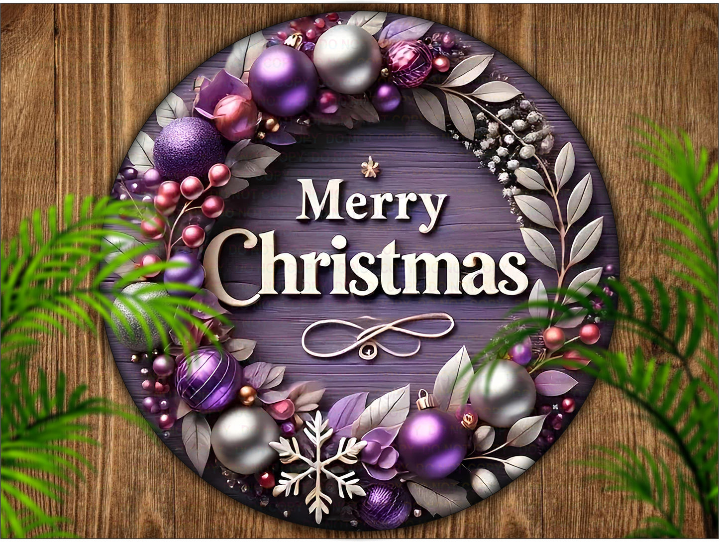 Purple xmas wreath sign, merry christmas sign, purple christmas, purple xmas decor