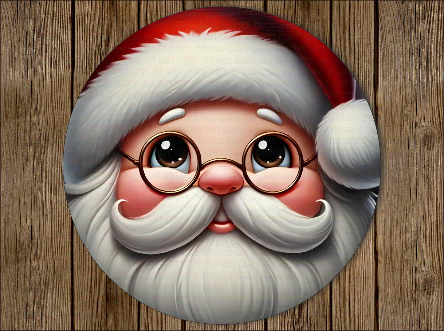 Jolly Santa Face Christmas sign,santa wreath sign, smiling santa wreath